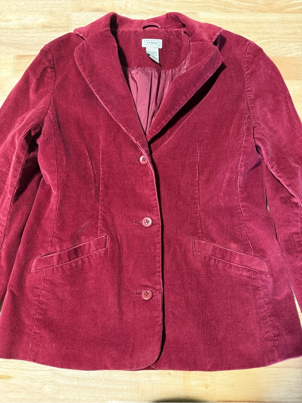 L.L.Bean Women’s Burgundy Corduroy Blazer Jacket Size 8 Regular